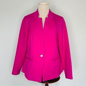 Eloquii Women's The Ultimate Stretch One Button Pink Blazer Size 14